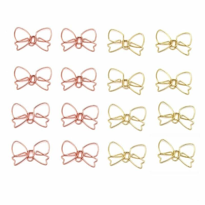 10 Stück Metall Bowknot Büroklammern Papier dekorative Gold kreative Papier klemmen speziell geformte Lesezeichen Clip Büro/Schule