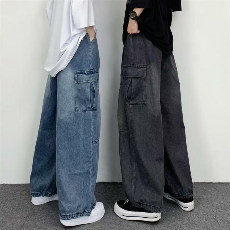 Harajuku Baggy Femme Jeans blu scuro marrone vita alta Streetwear anni '90 pantaloni larghi pantaloni donna pantaloni dritti a gamba larga