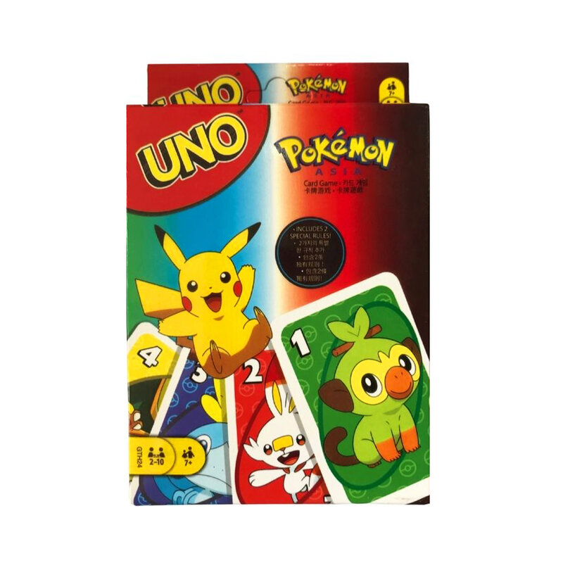 UNO FLIP! Настольная игра «Покемон», аниме Мультяшные игральные карты Пикачу, Рождественская настольная игра для взрослых и детей, подарок на день рождения, игрушка