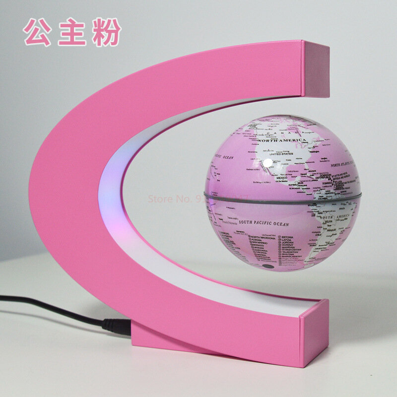 Globe à lévitation magnétique, 3 pouces, poudre de princesse en suspension, 3d, trois dimensions, auto-otation lumineuse, technologie noire, ornements