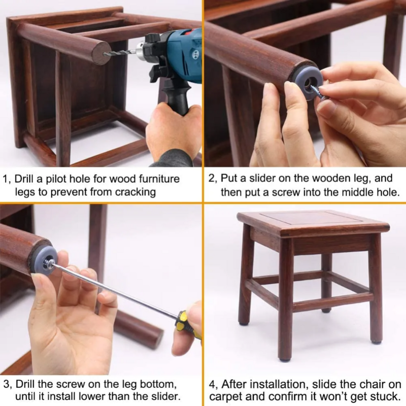 Meble-stół noga od krzesła suwaki podkładki ochraniacz na podłogę do dywanów z twardego drewna