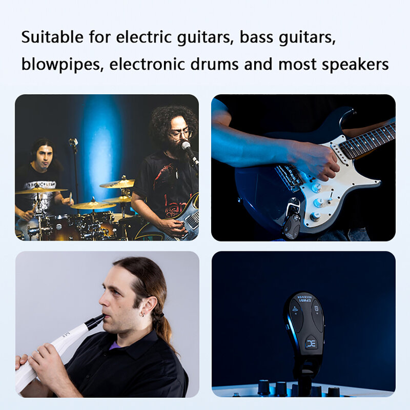 SHUFFLE-sistema inalámbrico para guitarra eléctrica, transmisor y receptor con 20 canales incorporados, para bajo