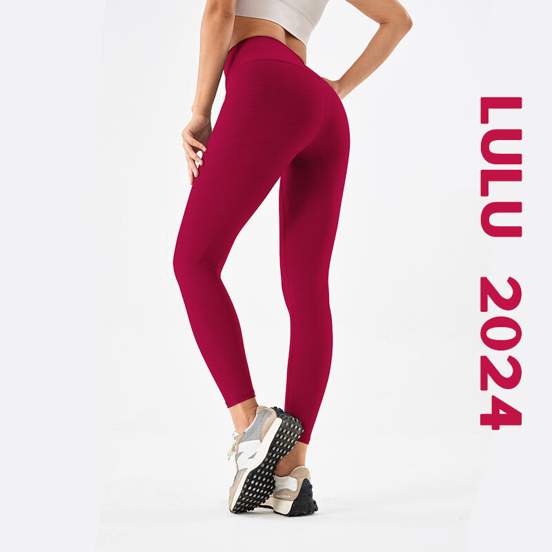 Lulu pantaloni da Yoga a vita alta per le donne Leggings elastici attillati per il sollevamento del culo sport Fitness gambe da corsa e diradamento nuovo