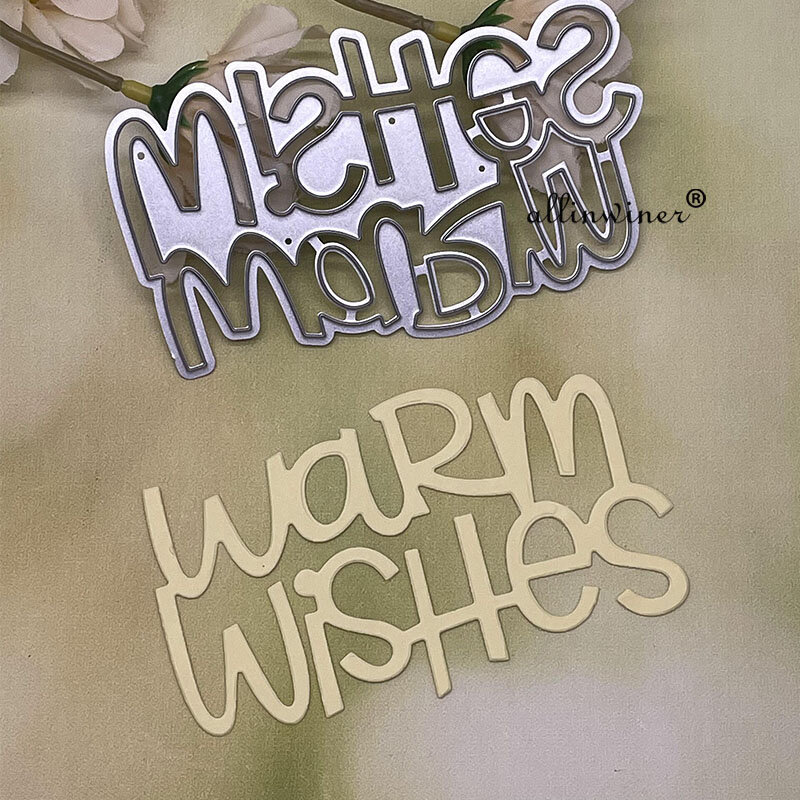 Warm Wishes-troqueles de corte de Metal para álbum de recortes DIY, tarjetas de papel, manualidades decorativas, troquelado en relieve
