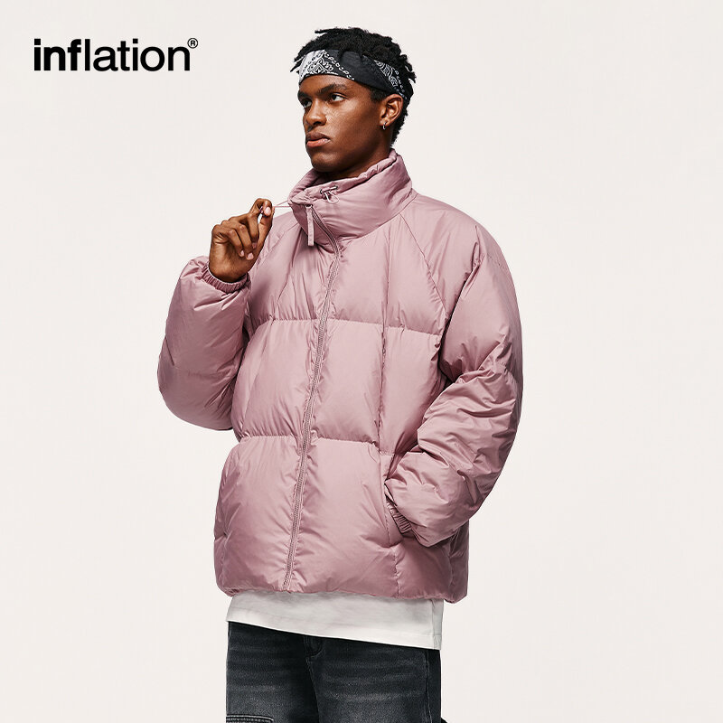 Inflação-sólida jaqueta de cor puffer para homens e mulheres, 90% jaqueta de pato branco, roupas ao ar livre