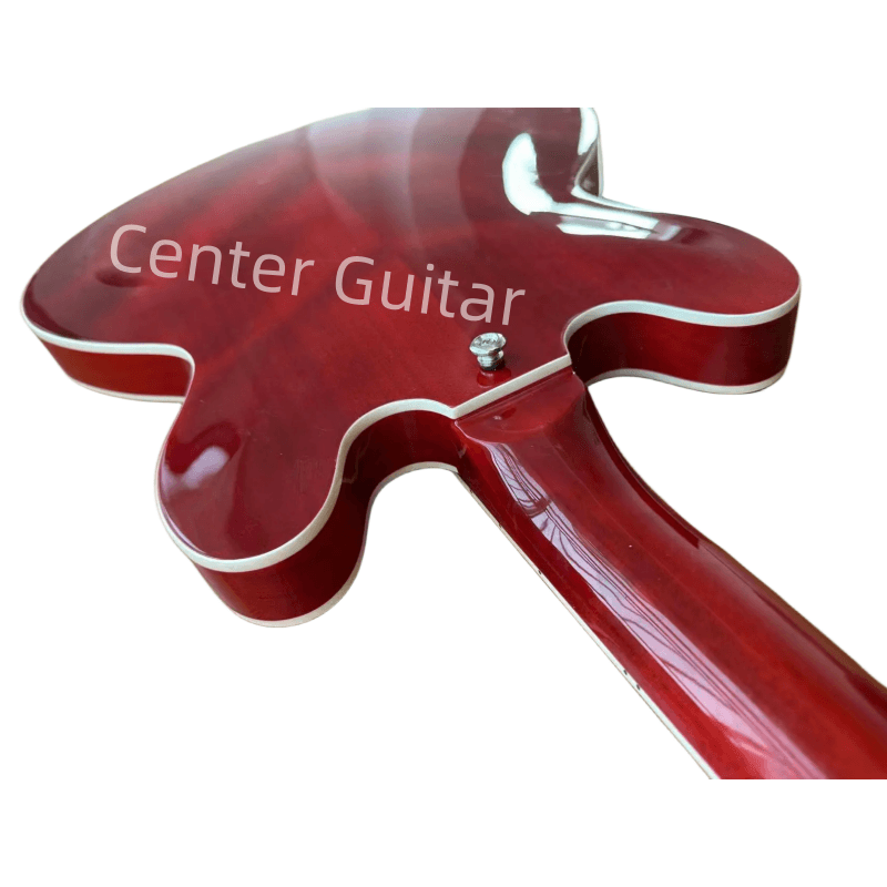 F-Hole Semi Hollow Body Guitarra Elétrica, Brown Fingerboard, Rose Wood Fingerboard, Frete Grátis