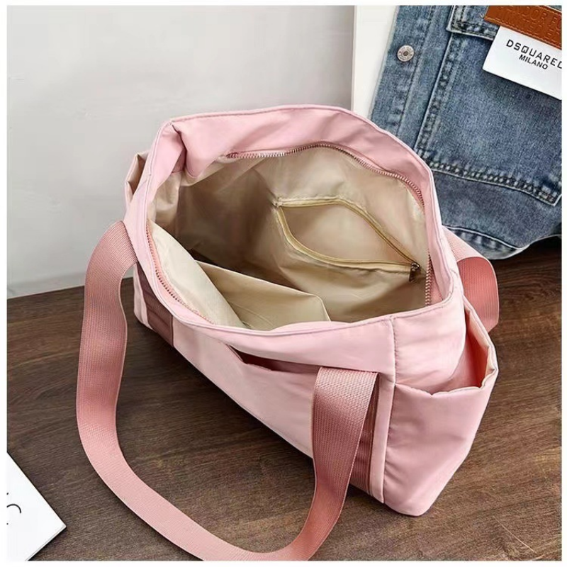 Новинка 2023, женская сумка, однотонная Сумка-тоут, дорожная сумка через плечо, удобная простая сумка для мамы, вместительная нейлоновая сумка