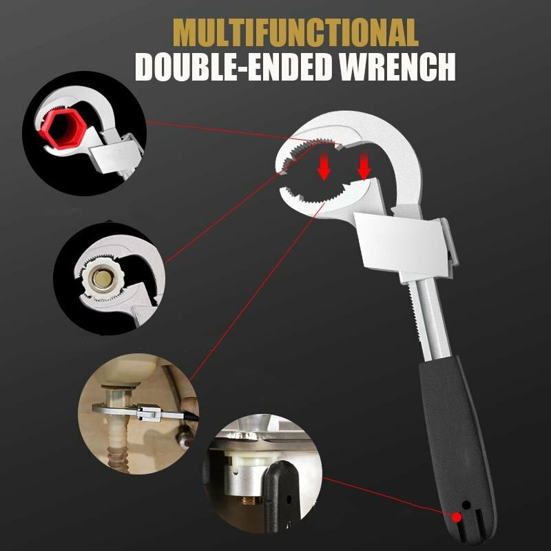 Adjustable Wrench Hand Tools 80mm Large Opening Wrench Set Multifunctional Universal Open End Wrench Bathroom Repair Tools