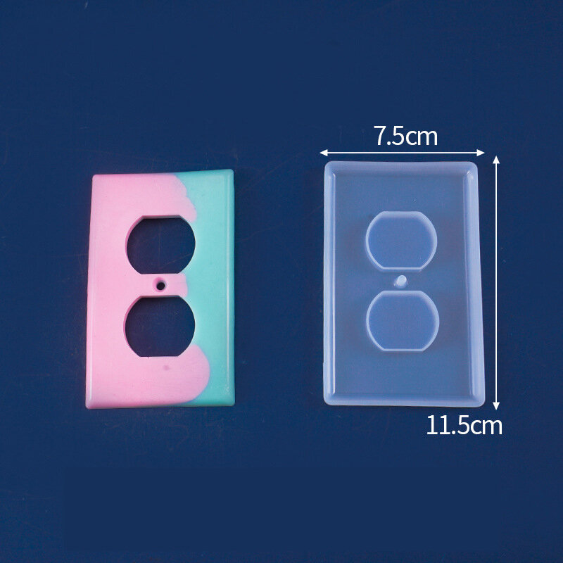Light Switch Cover USB Socket Panel Silicone Casting Mold Transparent Epoxy Resin Mold For DIY Home Decor Craft Making Tool