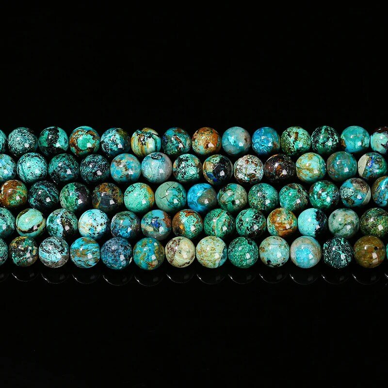 Manik-manik batu Chrysocolla alami manik bulat longgar Spacer untuk membuat perhiasan gelang kalung Aksesori DIY 6 8 10mm grosir