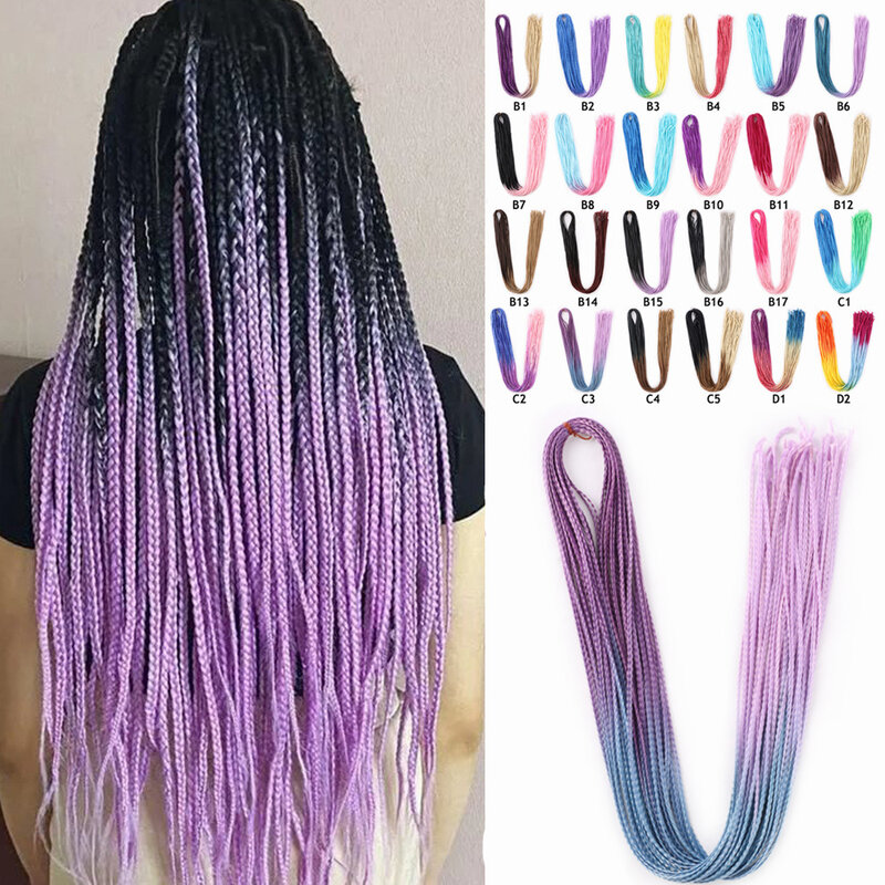 New Wig Synthetic Hair ZiZi Box Braiding Hair 28 Inches Multicolour 48 Roots/Pack Crochet Braid Hair Extensions