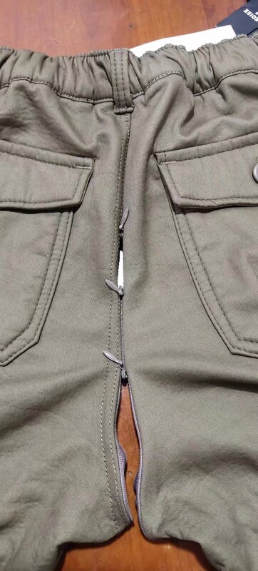 Crotch Zipper Openings for Driver Convenience Do Not Take Off Pants Men's Camouflage Winter Fleece Warm Tactical Cargo Pants