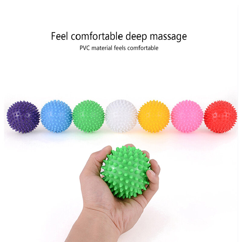 Bola de masaje con púas de alta densidad de PVC, Bola de acupresión para el dolor de pies, tratamiento para la fascitis Plantar, erizo, 7/9cm