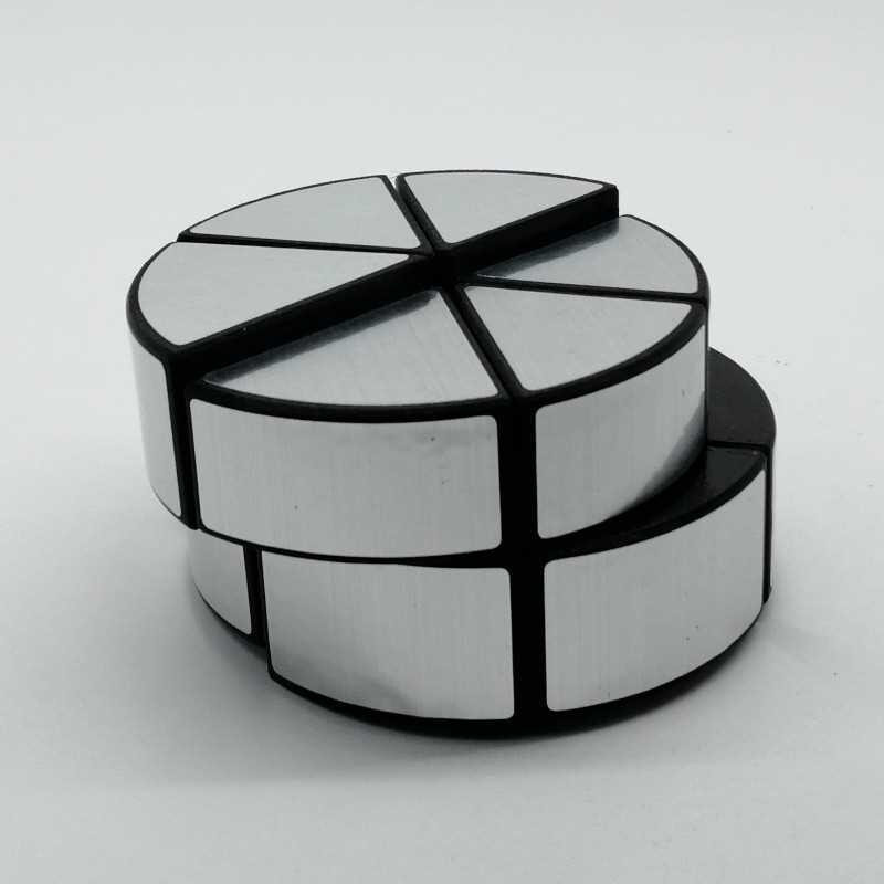 Cube magique Twisty pour enfants, jouet de puzzle rond miroir à deux couches, 2x2