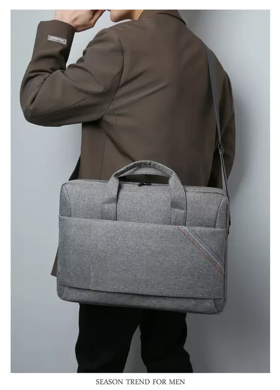 남성용 대용량 서류 가방, 다층 공간, 고급 단색 하이 하이 퀄리티 싱글 숄더 크로스 바디 노트북 가방, 2023