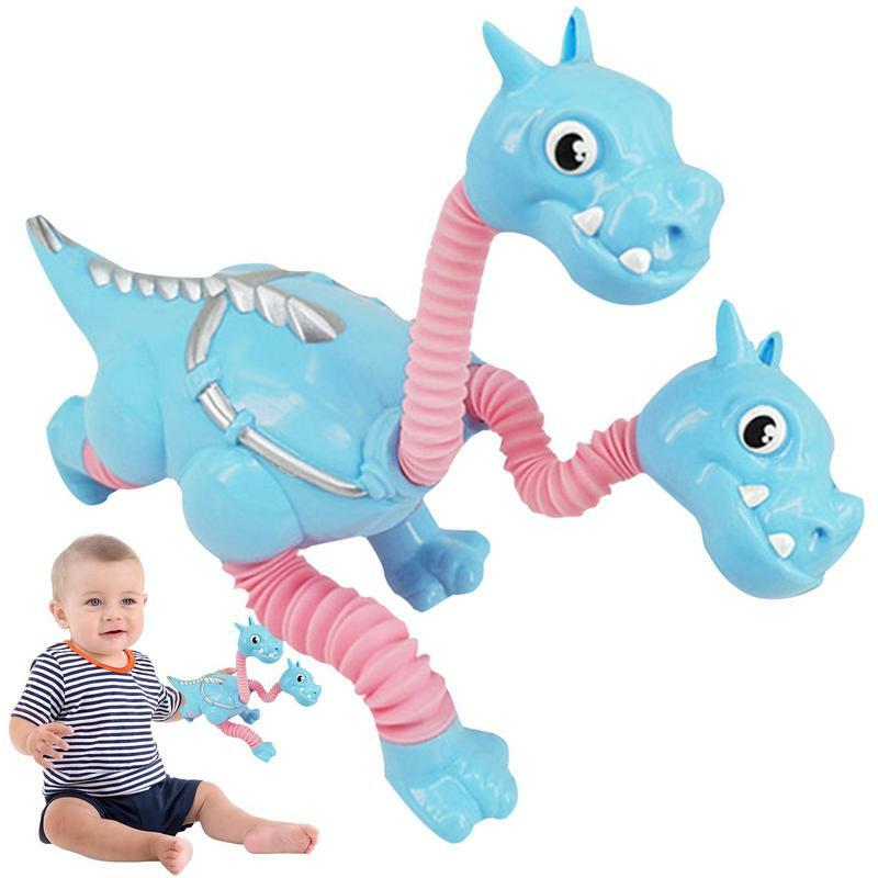 Telescopic Suction Cup Dinosaur Toy Telescopic Dinosaur Tube Cartoon Suction Toy Novel Safe Kids Decompression Toy For Easter