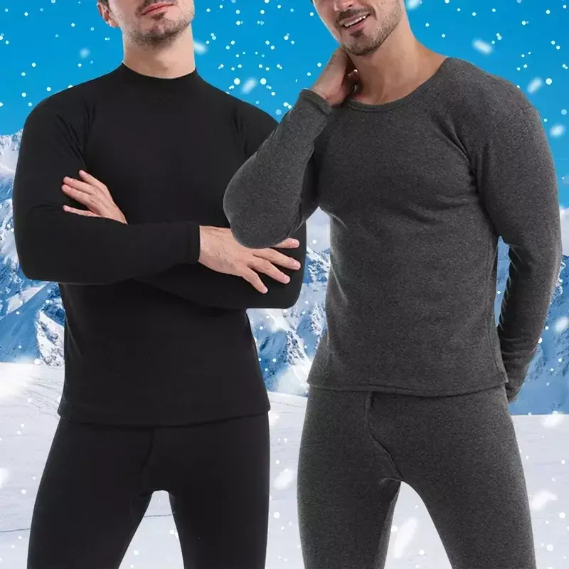 For Thermos Underwear Fleece Clothes Long Johns Winter Thick Men Sets Thermal Clothing