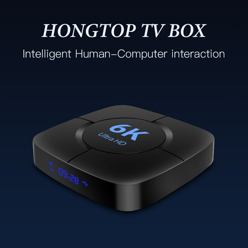 Hongtop smart tv box android 12 4gb 32gb 64gb 2,4g/5ghz wifi android tv box 6k hdr media player 3d video set top box
