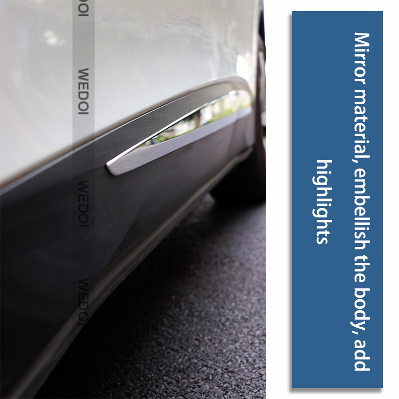 Pintu Mobil Pelindung Sisi Tubuh Potongan Penutup Strip Dekorasi 4 Buah/Set Stiker Anti Gores untuk Volkswagen VW ID4 Aksesoris CROZZ