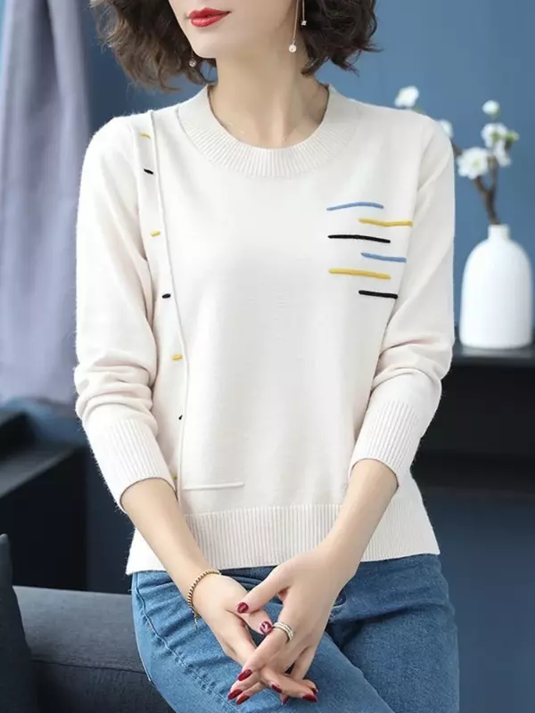 O-neck Sweater Women Jumper 2023 Spring Autumn Basic Warm Clothes Female Pull Femme Knitted Pullover Sweater and Pullovers Y643