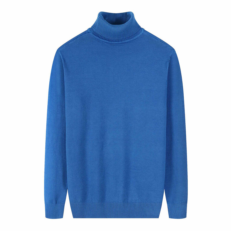 Musim Gugur dan Musim Dingin Gaya Baru Pria Sweter Kasmir Kerah Tinggi Pullover Slim Fit Sweter Pemuda Tebal Hangat Atasan Bawah