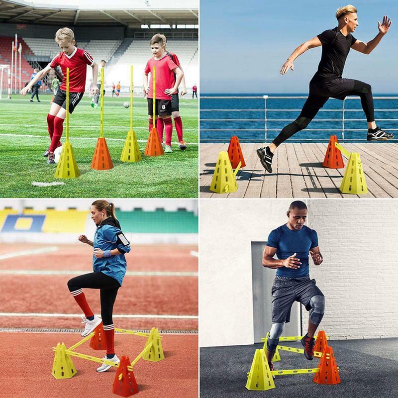 Speed Training Agility Hurdles Soccer Agility Ladder Equipment Adjustable Height Training Cones And Agility Poles For Football