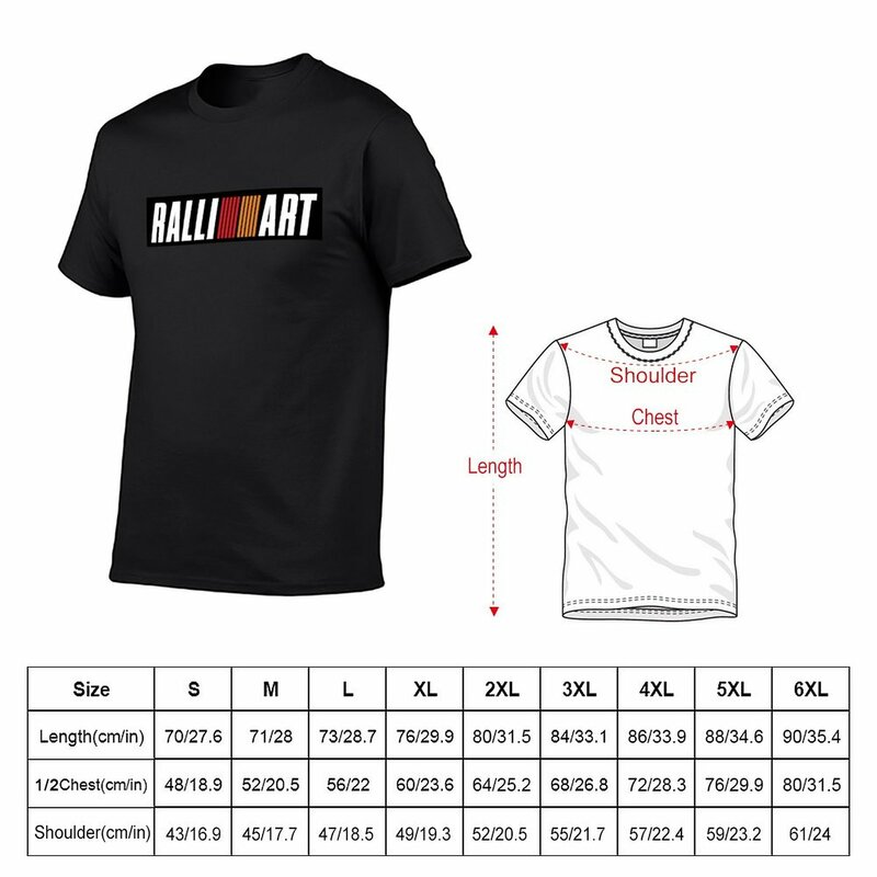 T-shirt gráfica masculina Ralliart manga curta, moda coreana, roupa estética anime, engraçado, novo
