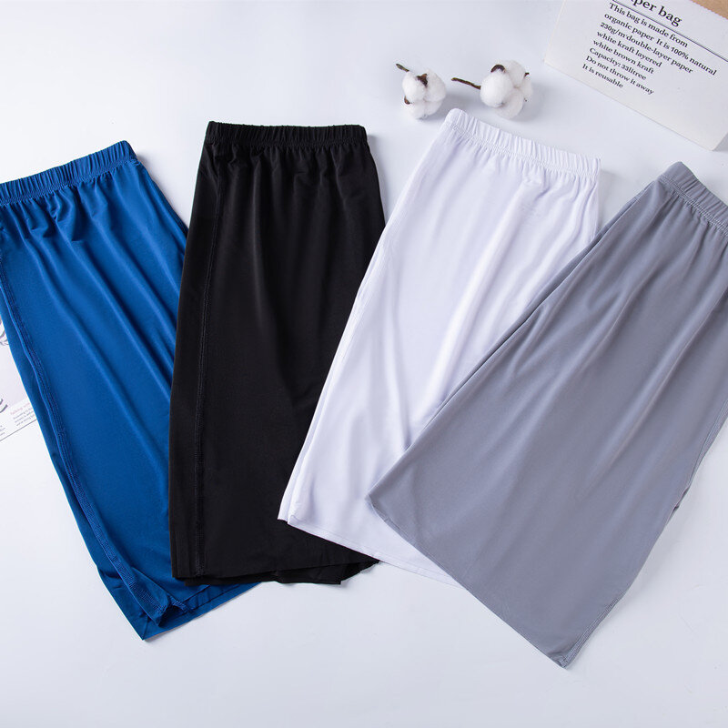 Celana Pendek Pakaian Tidur Pria Musim Panas Keren Sutra Es Pakaian Dalam Seksi Pakaian Tidur Nyaman Elastis Longgar Kasual Pria Bawahan Pakaian Rumah