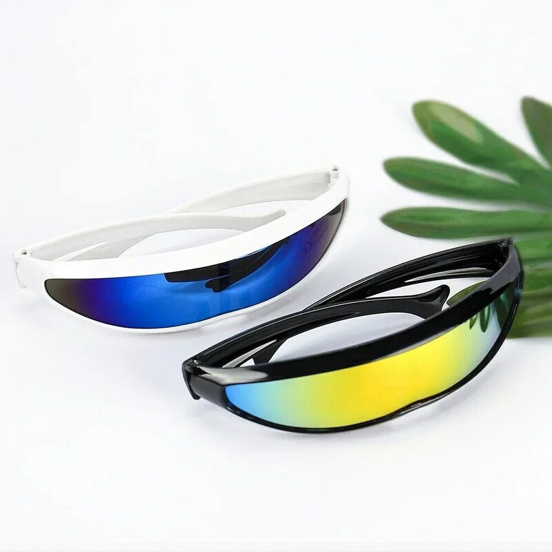 Persönlichkeit gespiegelte Linse Visier Sonnenbrille Laser brille futuristische schmale Cyclops Brille uv400 Running Cycling Sonnenbrille