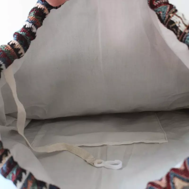 Женский тканевый рюкзак 2024, Женский Цыганский богемный шикарный ацтекский этнический рюкзак в стиле бохо для родового коттеджа, мягкий коричневый рюкзак на шнурке, сумки