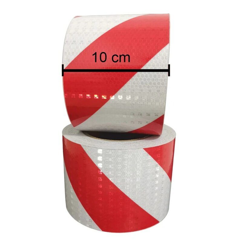 Tiras reflectoras de sarga, cinta reflectante de color rojo y blanco, impermeable, autoadhesiva, de seguridad automática, llamativa para letreros al aire libre