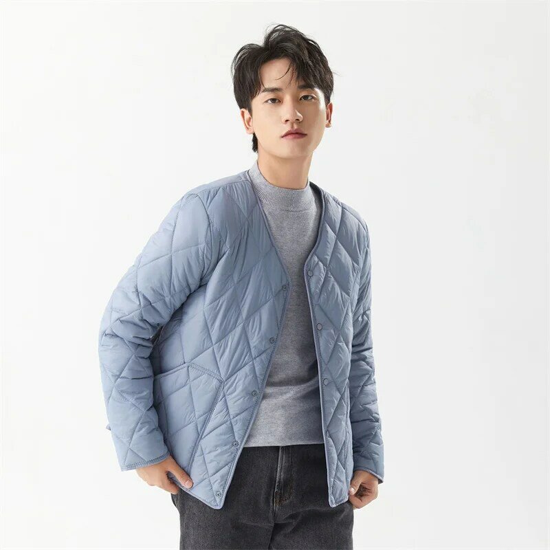 Осенне-зимнее корейское модное однотонное утепленное пальто с хлопковой подкладкой Мужское пальто с хлопковой подкладкой короткая стильная куртка с хлопковой подкладкой