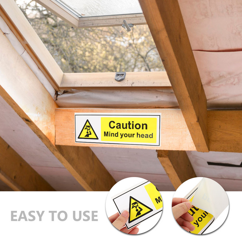 Señal autoadhesiva de techo bajo, señal de advertencia de separación baja, 3 piezas, Watch Your Head