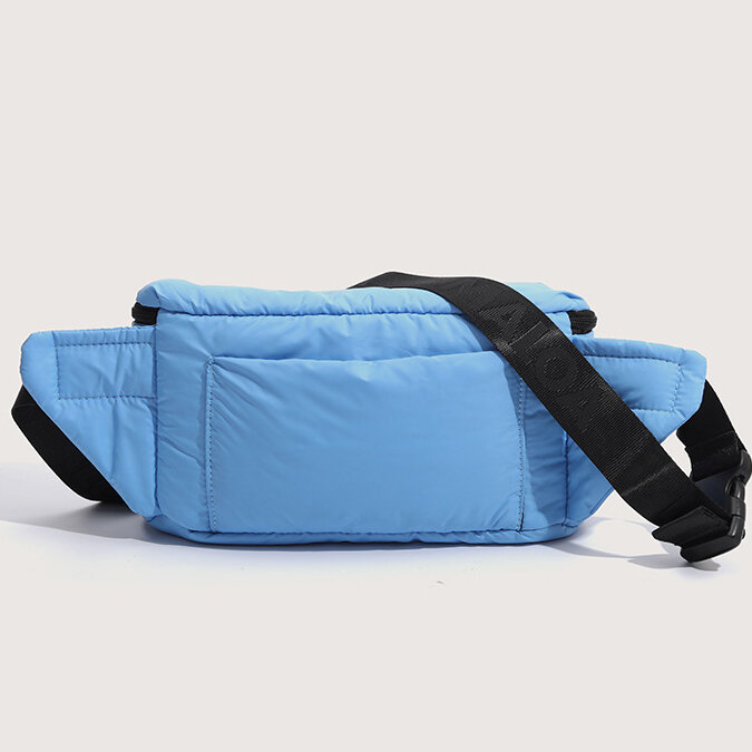 Fashionable and Luxurious Down Jacket Crossbody Bag for Men and Women Casual Waist Bag for Outdoor Sports Storage Bag
