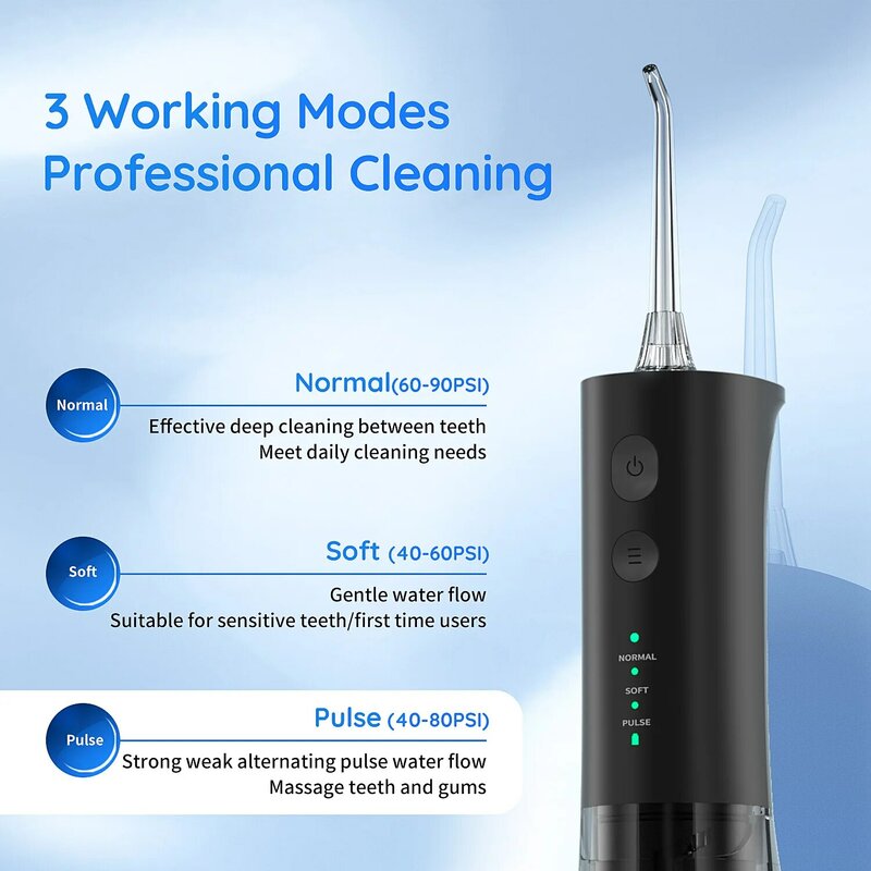 Mornwell-irrigador Oral F29, limpiador Dental con chorro de agua, 3 modos, recargable, portátil, 300ML