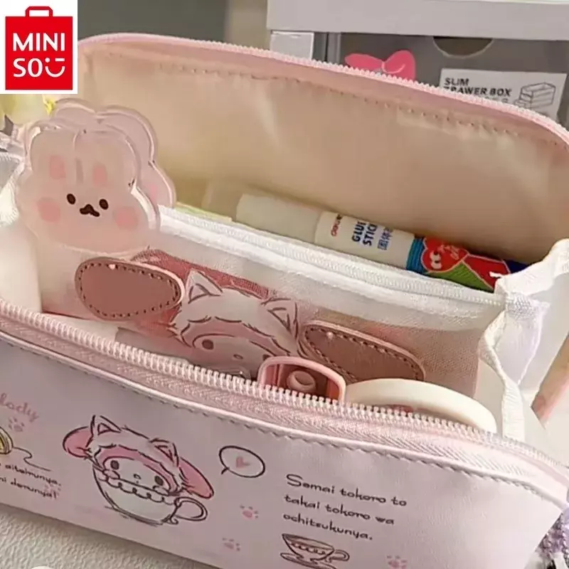 Miniso Sanrio Cartoon Pu Jade Gui Hund drucken Student Make-up Aufbewahrung tasche tragbare Lern zubehör Stift Tasche
