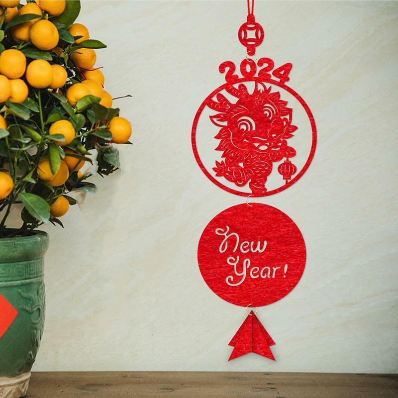 Señal de porche de Año Nuevo Chino, dragón chino clásico, señal de puerta de Año Nuevo, exquisito Lunar rojo, suministros de decoración de fiesta de año nuevo