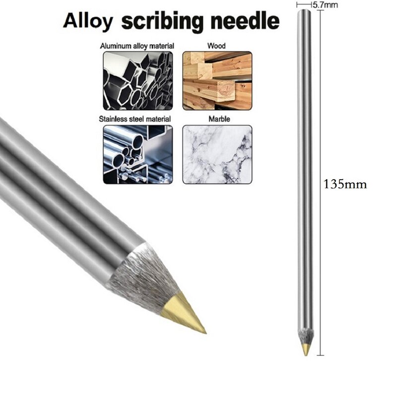 Alloy Scribe Pen Carbide Scriber Pen Metal Wood Diamond Glass Tile Cutter Cutting Marker Pencil Metal Lettering Pen Construction