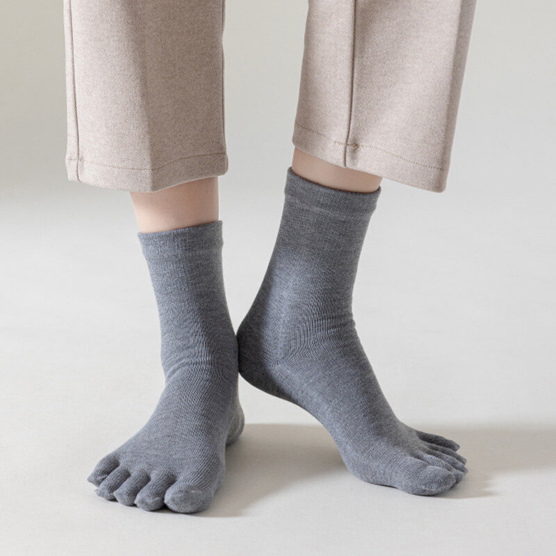 Yoga Five Finger Socks Woman Girl Organic Cotton Solid Non-Slip Young Casual Fashion Pilates Fitness Harajuku Socks With Toes