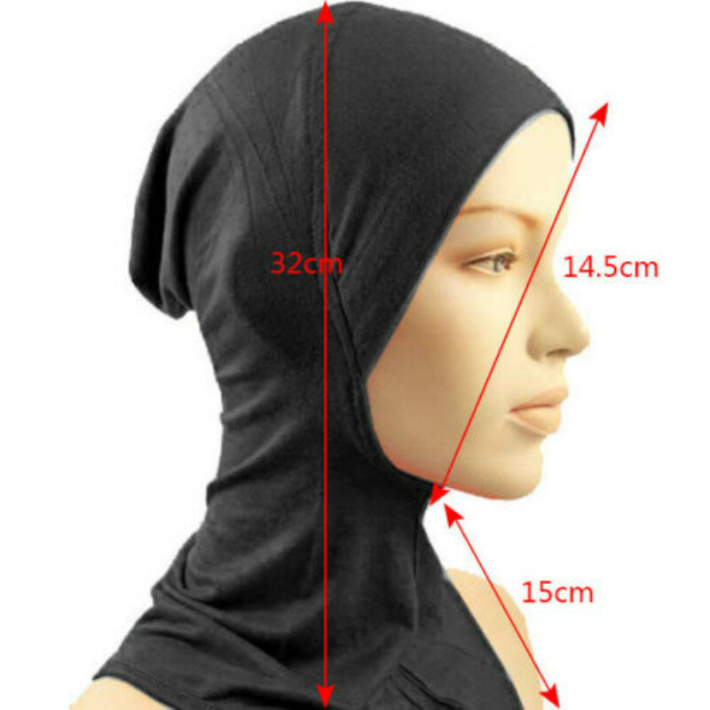 여성용 신상 무슬림 언더스카프 모달 히잡 캡, 조절 가능한 무슬림 스트레치 터번 풀 커버 숄 캡, 여성용 풀넥 커버