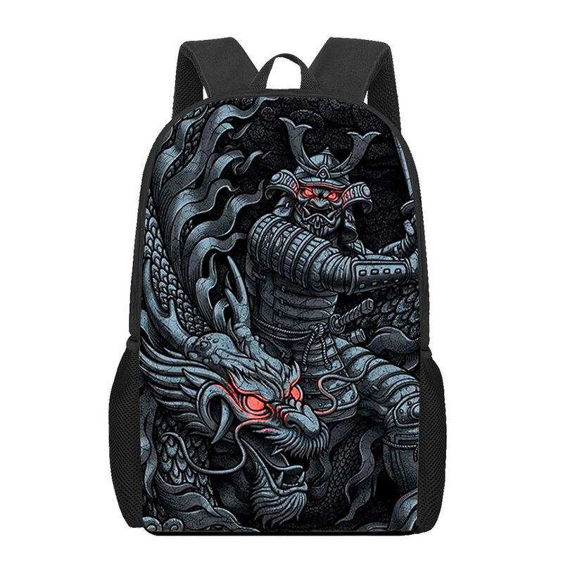 Samurai 3D Print School Bag Set para meninas adolescentes, Primária Kids Backpack, Book Bags, Children Bookbag, Satchel