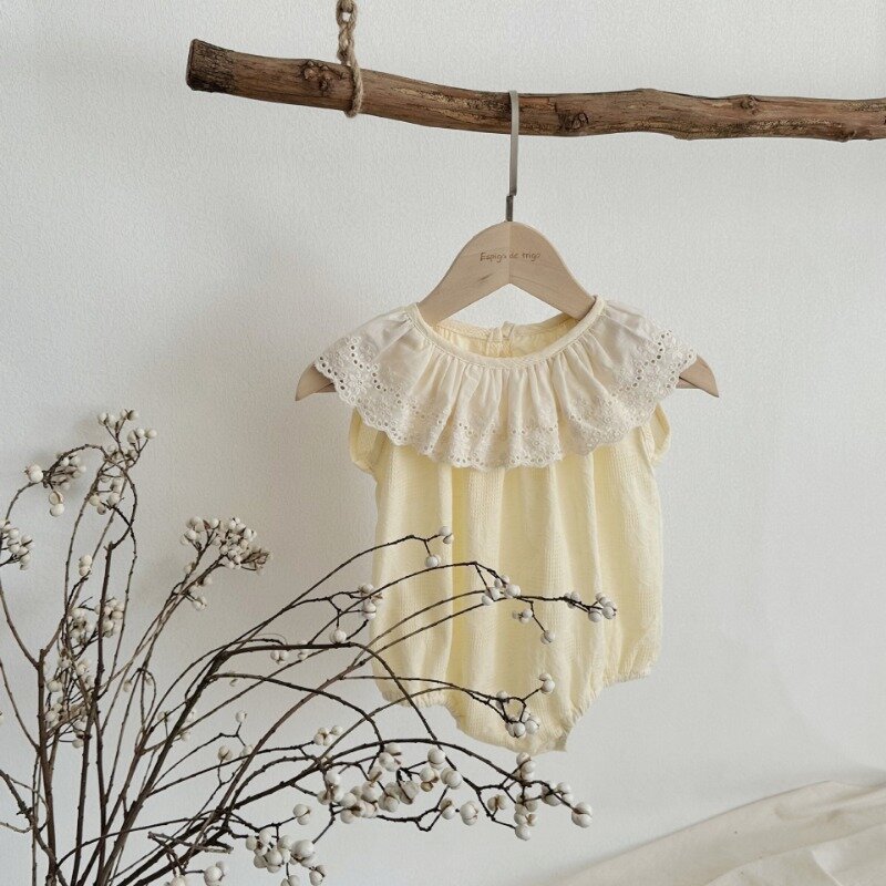 Baby Girl body Peter Pan Collar Toddler Clothes Summer Cool Infant Girl pagliaccetto senza maniche tuta intera neonato HY06081