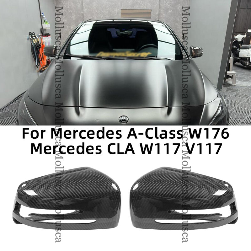 Substituição da carcaça do espelho, carbono forjado fibra de carbono, Mercedes-Benz Classe A W176 CLA W117 V117 2014-2019