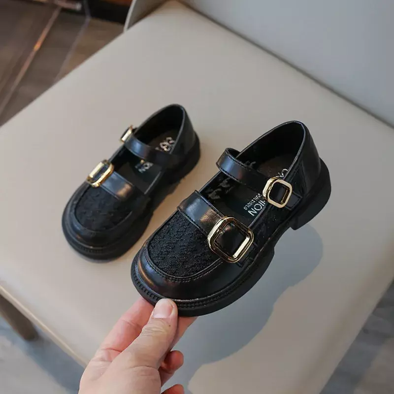 Children's Leather Shoes British Style Black Shoes for Girls Fashion Spring Autumn Kids Princess Causal Party Mary Jane Shoes
