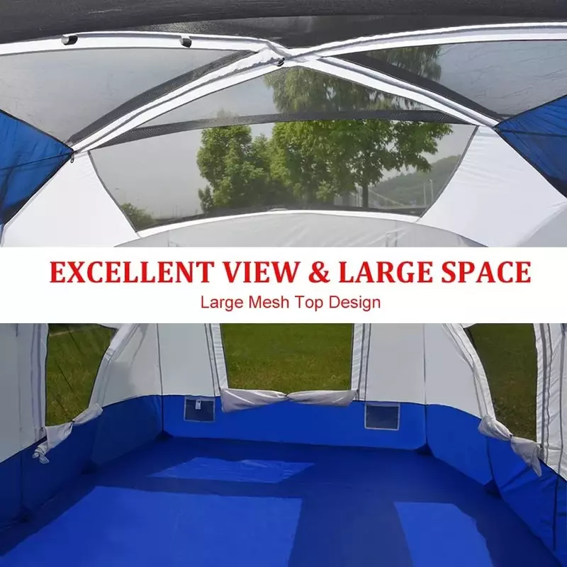 10 Person Waterproof Multi Room Large Family Camping Tents with Skylight&Removable Rainfly,Portable Huge Cabin Tent Freight free