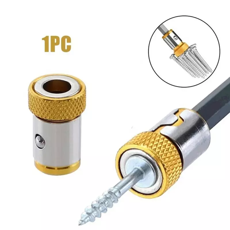 Universal Magnetic Ring Alloy Steel 1/4\\\" Metal Screwdriver Bit Magnetic Ring Hand Tools Strong Magnetizer Drill Bit