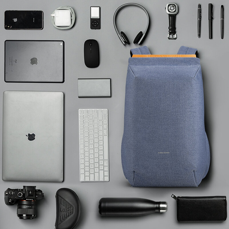 Kingsons-새로운 방수 백팩 USB 충전 학교 가방 남녀 공용, 도난 방지 노트북 여행 모칠라 가방, 15.6 인치