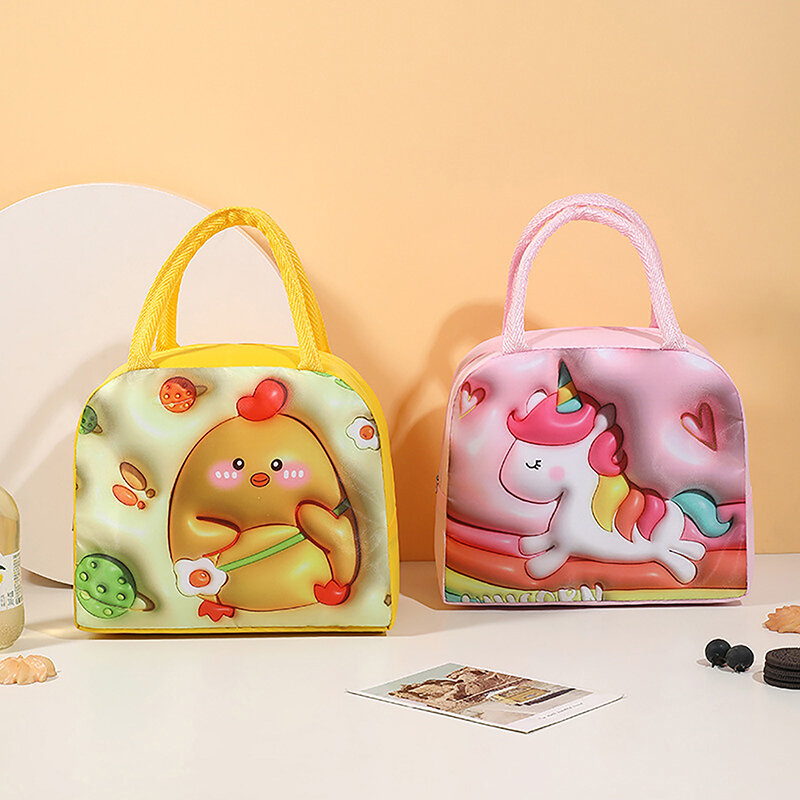 3D Cartoon Lunch Bag Portable Lunch Box Insulated Thermal Food  Functional Food Picnic Lunch Bags For Women Kids