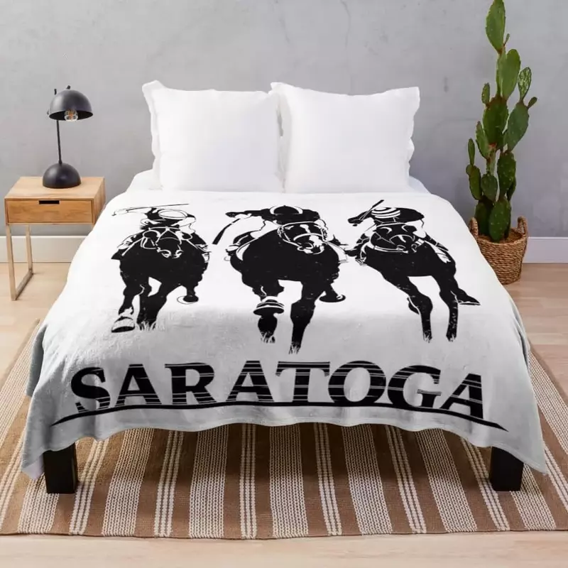 Saratoga Horses Throw Blanket, mantas a cuadros para sofás