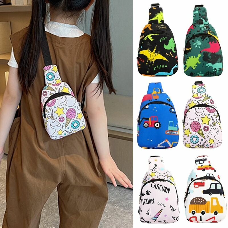 Симпатичная детская поясная сумка, универсальная нагрудная сумка на молнии с мультипликационным динозавром, сумка для денег для девочек и мальчиков